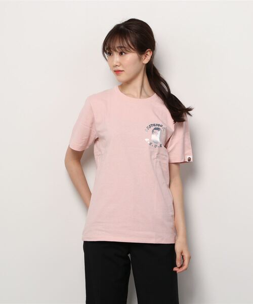 A BATHING APE(アベイシングエイプ)の「HOLOGRAM ASNKA LETTERED TEE L(Tシャツ/カットソー・レディース・ピンク/ブラック・X-SMALL/SMALL/XX-SMALL)」の6枚目の写真