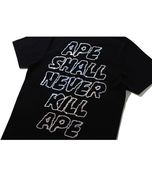 A BATHING APE(アベイシングエイプ)の「HOLOGRAM ASNKA LETTERED TEE L(Tシャツ/カットソー・レディース・ピンク/ブラック・X-SMALL/SMALL/XX-SMALL)」の3枚目の写真