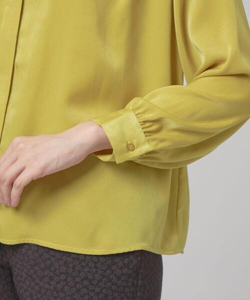 closet story(クローゼットストーリー)の「<closet story(クローゼットストーリー)>ネックサテン ブラウス(シャツ/ブラウス・レディース・イエロー/ロイヤルブルー/ブラック・FREE)」の13枚目の写真