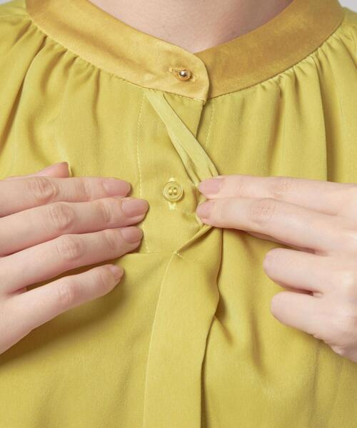 closet story(クローゼットストーリー)の「<closet story(クローゼットストーリー)>ネックサテン ブラウス(シャツ/ブラウス・レディース・イエロー/ロイヤルブルー/ブラック・FREE)」の16枚目の写真