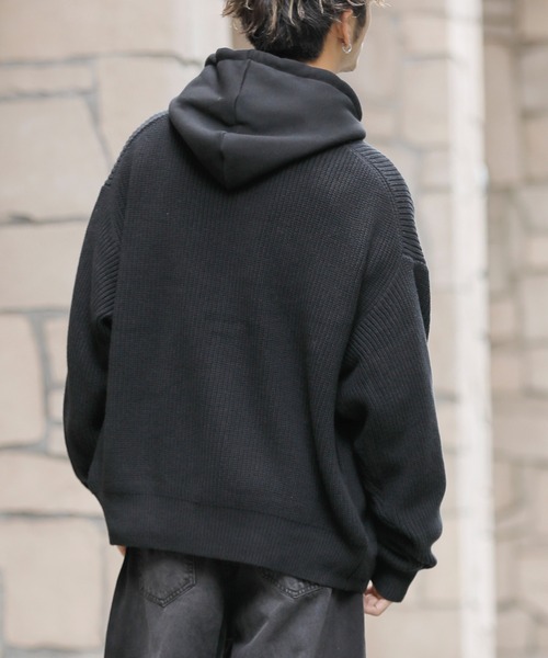 ADMIX/ATELIER SAB MEN(アドミックスアトリエサブメン)の「ハイバルキー糸 片畦編み オーバーサイズ ルーズ カーディガン(カーディガン/ボレロ・メンズ・グレイッシュベージュ/グリーン/ネイビー/ブラック/ホワイト/ダークブラウン/ライトグレー/グレー系その他・48/50)」の18枚目の写真