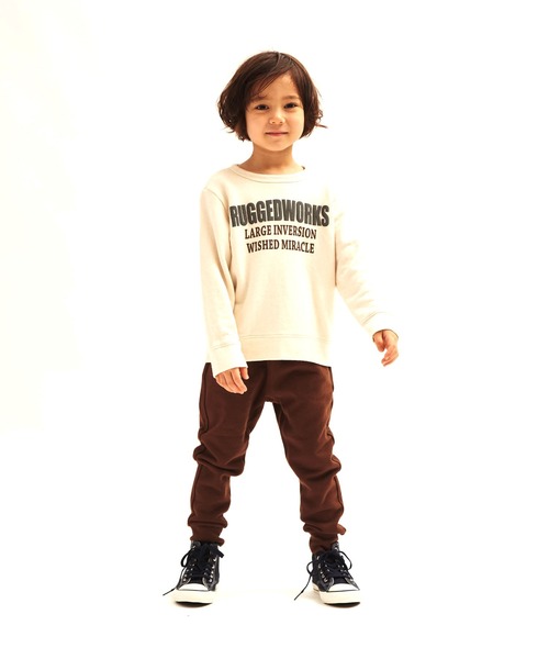 RUGGEDWORKS（ラゲッドワークス）の「《made in Japan》　プリント裏起毛トレーナー（スウェット・キッズ・キナリ/ライトブルー・120/130/150/110/100/90/140）」の2枚目の写真