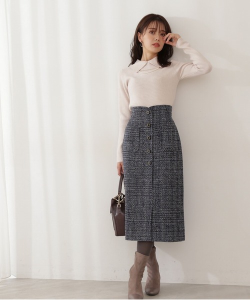 PROPORTION BODY DRESSING(プロポーションボディドレッシング)の「2Way襟付パールアゼニット / 1211270105(ニット/セーター・レディース・ブルー/オフホワイト/パープル・MEDIUM/SMALL)」の10枚目の写真