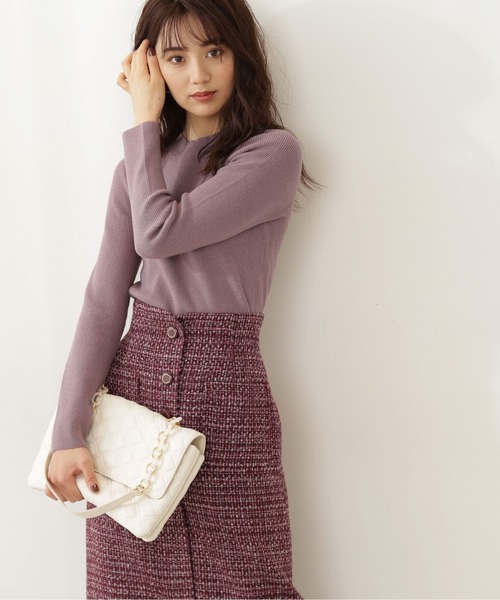 PROPORTION BODY DRESSING(プロポーションボディドレッシング)の「2Way襟付パールアゼニット / 1211270105(ニット/セーター・レディース・ブルー/オフホワイト/パープル・MEDIUM/SMALL)」の13枚目の写真