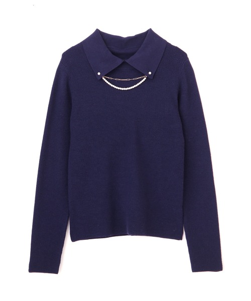 PROPORTION BODY DRESSING(プロポーションボディドレッシング)の「2Way襟付パールアゼニット / 1211270105(ニット/セーター・レディース・ブルー/オフホワイト/パープル・MEDIUM/SMALL)」の15枚目の写真