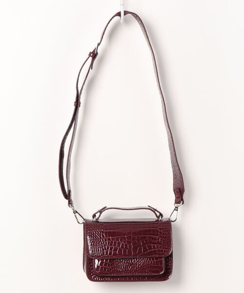 MADEMOISELLE ROPE'(マドモアゼル ロペ)の「【HVISK】RENEI クロコ型押しミニショルダーバッグ(ショルダーバッグ・レディース・ワイン・FREE)」の1枚目の写真