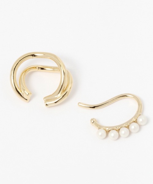 studio CLIP（スタディオクリップ）の「2Pパールメタルラインイヤカフ（イヤーカフ・レディース・その他1・FREE）」の2枚目の写真