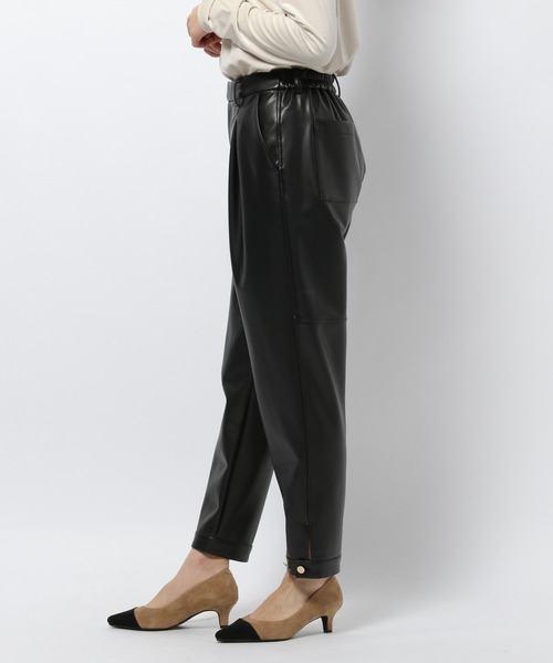 BARNYARDSTORM（バンヤードストーム）の「BARNYARDSTORM / フェイクレザー裾タブパンツ（その他パンツ・レディース・ブラック/オフホワイト・1/0）」の10枚目の写真