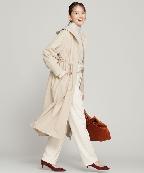 NANO universe（ナノユニバース）の「ZIPフードコート（モッズコート・レディース・ブラック/キャメル/ライトベージュ・FREE）」の9枚目の写真