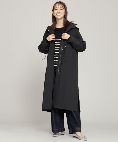 NANO universe（ナノユニバース）の「ZIPフードコート（モッズコート・レディース・ブラック/キャメル/ライトベージュ・FREE）」の4枚目の写真