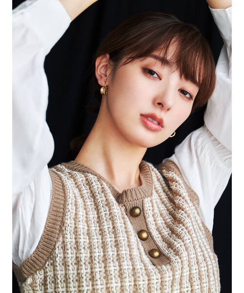 RESEXXY（リゼクシー）の「ドッキングツイードニットトップス【セットアップ着用可能】（ベスト・レディース・ブラック/ブルー/ブラウン・FREE）」の5枚目の写真