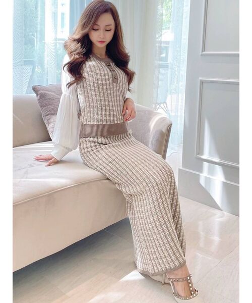 RESEXXY（リゼクシー）の「ドッキングツイードニットトップス【セットアップ着用可能】（ベスト・レディース・ブラック/ブルー/ブラウン・FREE）」の17枚目の写真