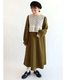 ehka sopo | レースビブワンピース(ワンピース)