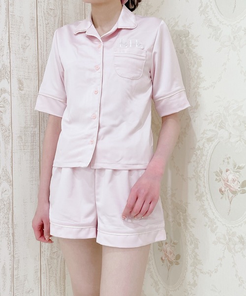 lilLilly（リルリリー）の「パイピングショートパンツ（ルームウェア/パジャマ・レディース・ピンク/ブルー/ホワイト系その他/ブラック系その他・FREE）」の4枚目の写真