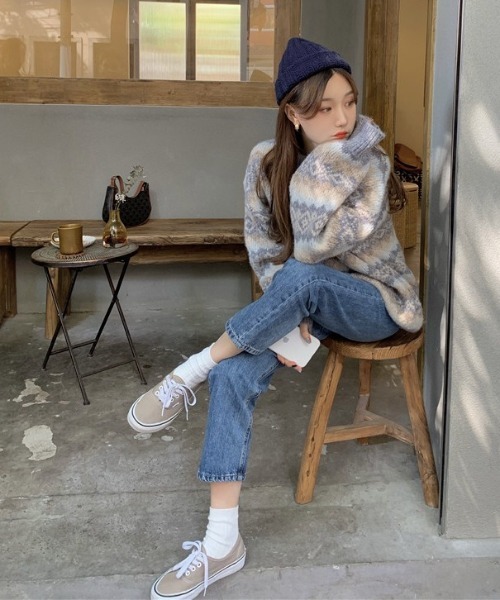 SONA(ソナ)の「SONYUNARA ユニークスノー柄ニット(ニット/セーター・レディース・グレー/レッド・FREE)」の11枚目の写真