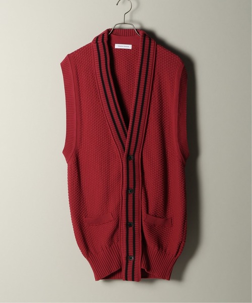UNFOLLOW（アンフォロー）の「TENDER PERSON / テンダーパーソン RIB DOCKING KNIT VEST（ベスト・メンズ・ブラック/レッド・FREE）」の2枚目の写真
