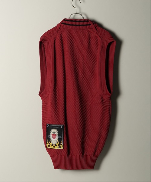 UNFOLLOW（アンフォロー）の「TENDER PERSON / テンダーパーソン RIB DOCKING KNIT VEST（ベスト・メンズ・ブラック/レッド・FREE）」の3枚目の写真