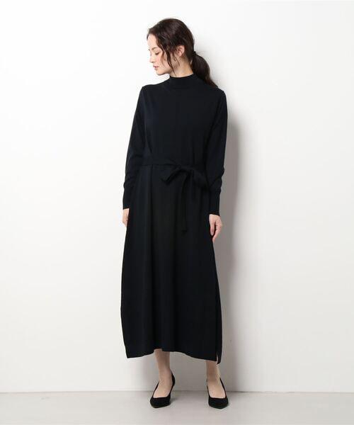 BOSCH（ボッシュ）の「ベルト付きニットワンピース（ワンピース・レディース・ネイビー/ブラウン/イエロー/パープル/ブルー・38）」の8枚目の写真