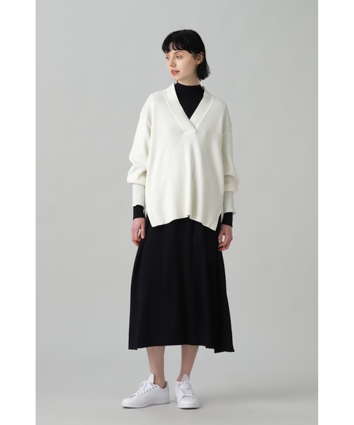 BOSCH（ボッシュ）の「ベルト付きニットワンピース（ワンピース・レディース・ネイビー/ブラウン/イエロー/パープル/ブルー・38）」の9枚目の写真