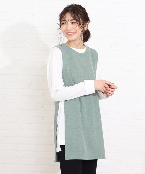 SHOO・LA・RUE(シューラルー)の「◆【2点セット】ベスト×ロングTシャツ(その他トップス・レディース・ベージュ/ブラック/ダークグリーン・04/02/03)」の18枚目の写真