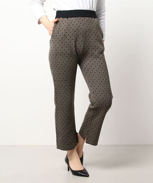 Lugnoncure（ルノンキュール）の「幾何柄ニットワイドパンツ（その他パンツ・レディース・ブラック/グレー/オフホワイト・ﾌﾘ-）」の7枚目の写真