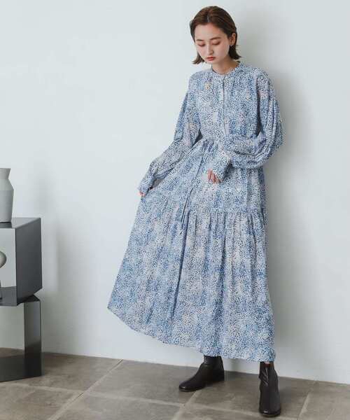 SENSE OF PLACE by URBAN RESEARCH(センスオブプレイスバイアーバンリサーチ)の「ボリュームスリーブティアードワンピース(ワンピース・レディース・オレンジ系その他/ブラック/ライトベージュ/ブルー系その他・ONE)」の14枚目の写真