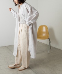 ANGIE | バンドカラーボリュームスリーブシャツワンピース(シャツワンピース)