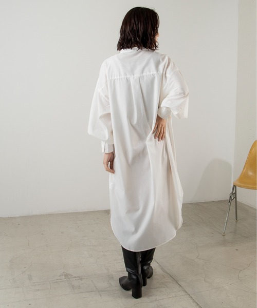 ANGIE（アンジー）の「バンドカラーボリュームスリーブシャツワンピース（シャツワンピース・レディース・ベージュ系その他/ブルー系その他/オフホワイト・FREE）」の17枚目の写真