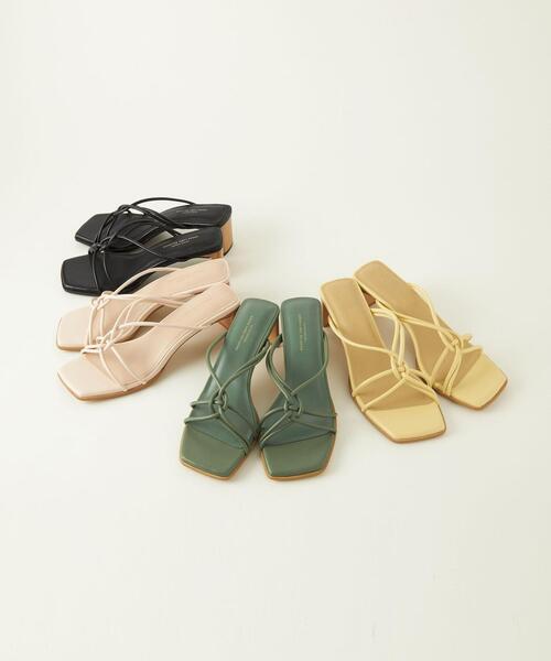 green label relaxing（グリーンレーベルリラクシング）の「【矢野未希子さん着用】＜Oggi×green label relaxing＞スクエアチューブ サンダル(5cmヒール)（サンダル・レディース・オフホワイト/クリーム/ブラック/ケリー・S/M/L/LL/XS）」の20枚目の写真