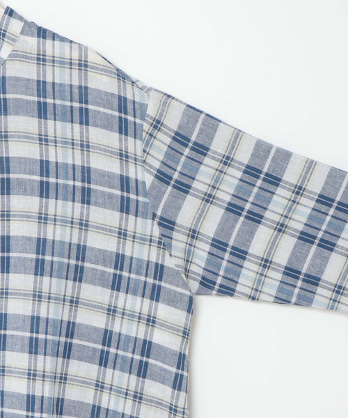 LBC(エルビーシー)の「リネンコンバンドカラーシャツワンピース(シャツワンピース・レディース・スカイブルー/ブラウン/ブラック・M/L)」の8枚目の写真