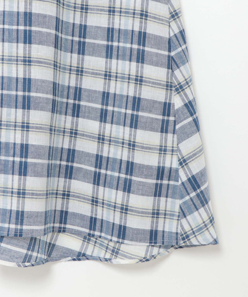 LBC(エルビーシー)の「リネンコンバンドカラーシャツワンピース(シャツワンピース・レディース・スカイブルー/ブラウン/ブラック・M/L)」の11枚目の写真