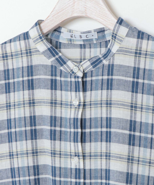 LBC(エルビーシー)の「リネンコンバンドカラーシャツワンピース(シャツワンピース・レディース・スカイブルー/ブラウン/ブラック・M/L)」の6枚目の写真