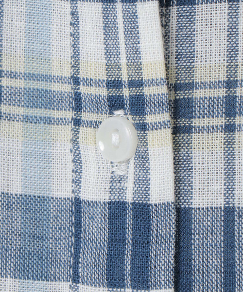 LBC(エルビーシー)の「リネンコンバンドカラーシャツワンピース(シャツワンピース・レディース・スカイブルー/ブラウン/ブラック・M/L)」の4枚目の写真