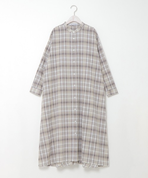 LBC(エルビーシー)の「リネンコンバンドカラーシャツワンピース(シャツワンピース・レディース・スカイブルー/ブラウン/ブラック・M/L)」の17枚目の写真