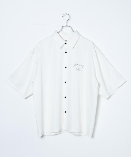 WEGO(ウィゴー)の「WEGO/シンプルロゴ半袖BIGシャツ(シャツ/ブラウス・メンズ・ブラック/ホワイト/ベージュ・LARGE/MEDIUM)」の20枚目の写真