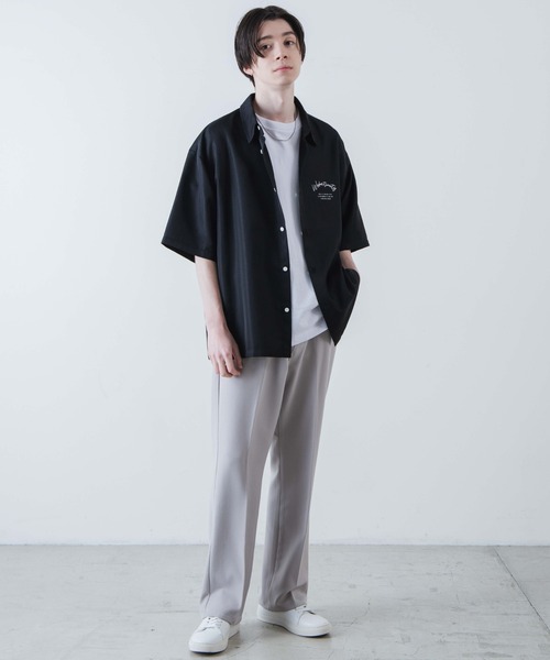 WEGO(ウィゴー)の「WEGO/シンプルロゴ半袖BIGシャツ(シャツ/ブラウス・メンズ・ブラック/ホワイト/ベージュ・LARGE/MEDIUM)」の9枚目の写真