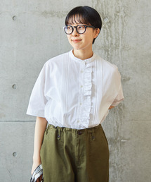 PAR ICI | グランジウォッシュ/ギンガムチェック 前立てフリルブラウス(シャツ/ブラウス)