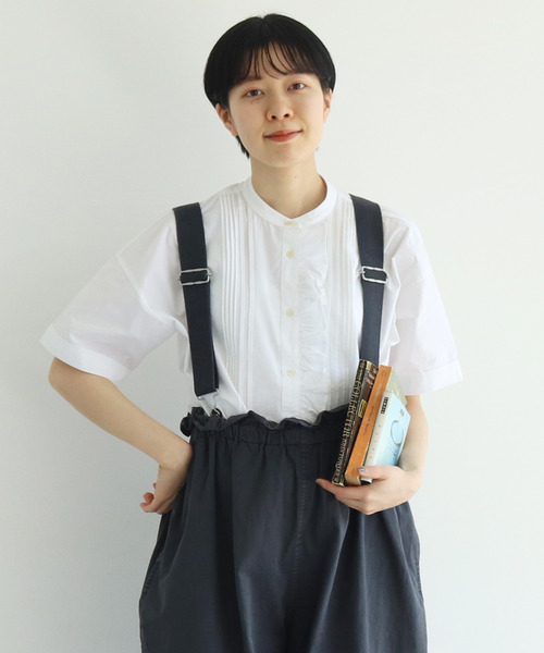 PAR ICI（パーリッシィ）の「グランジウォッシュ/ギンガムチェック 前立てフリルブラウス（シャツ/ブラウス・レディース・ホワイト/ブラック系その他/ブルー系その他/アイボリー・FREE）」の19枚目の写真