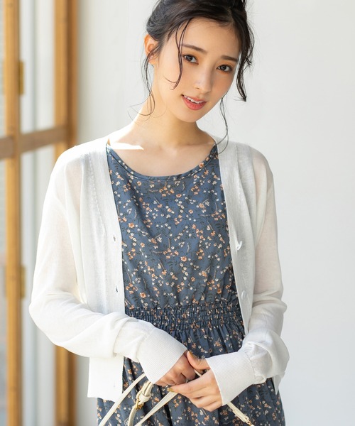 fifth（フィフス）の「Vネックシアーカーディガン（カーディガン/ボレロ・レディース・ホワイト/イエロー/ラベンダー・M）」の2枚目の写真