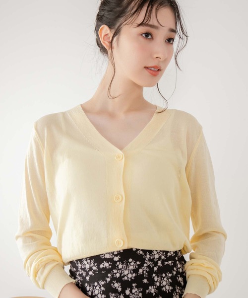 fifth（フィフス）の「Vネックシアーカーディガン（カーディガン/ボレロ・レディース・ホワイト/イエロー/ラベンダー・M）」の3枚目の写真