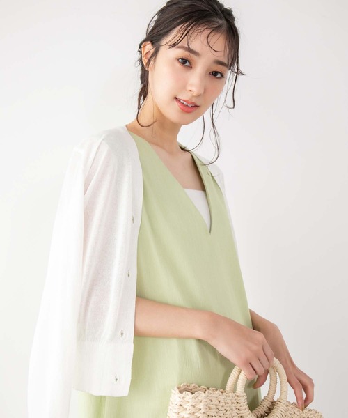 fifth（フィフス）の「Vネックシアーカーディガン（カーディガン/ボレロ・レディース・ホワイト/イエロー/ラベンダー・M）」の8枚目の写真