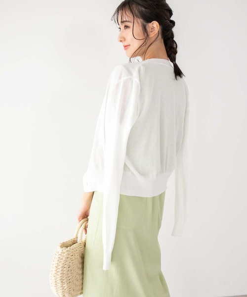 fifth（フィフス）の「Vネックシアーカーディガン（カーディガン/ボレロ・レディース・ホワイト/イエロー/ラベンダー・M）」の10枚目の写真