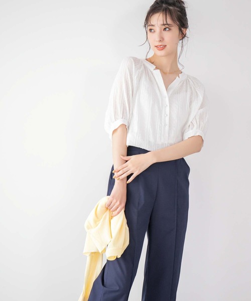 fifth（フィフス）の「Vネックシアーカーディガン（カーディガン/ボレロ・レディース・ホワイト/イエロー/ラベンダー・M）」の14枚目の写真
