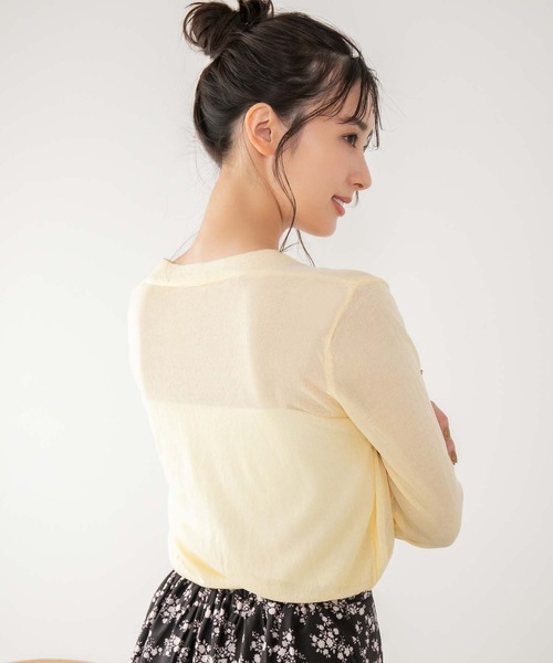 fifth（フィフス）の「Vネックシアーカーディガン（カーディガン/ボレロ・レディース・ホワイト/イエロー/ラベンダー・M）」の5枚目の写真