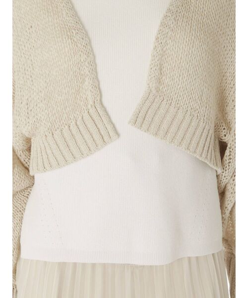 MERCURYDUO（マーキュリーデュオ）の「透かし編みクロップドカーディガン（カーディガン/ボレロ・レディース・ベージュ/ブルー/アイボリー・FREE）」の20枚目の写真