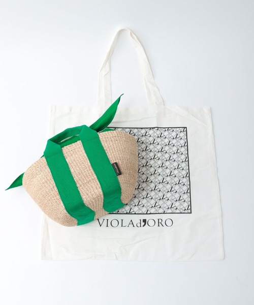 Jines（ジネス）の「【VIOLAd'ORO／ヴィオラドーロ】扇型×テープハンドル・アバカトート型カゴバッグ（かごバッグ・レディース・ブラック/オレンジ/グリーン・FREE）」の22枚目の写真