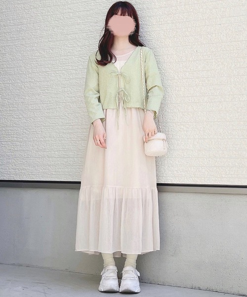 toucher du brise(トゥシェドブリーズ)の「【yuririnコラボ】キャンディースリーブティアードワンピース(ワンピース・レディース・ブラック/オフホワイト/ベージュ・M)」の14枚目の写真