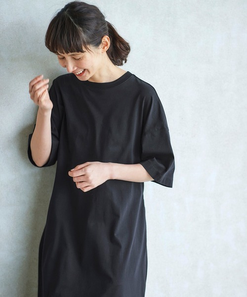 Sunny clouds(サニークラウズ)の「サニークラウズ kazumiさんの着まわしTシャツワンピース〈レディース〉(ワンピース・レディース・ブラック・MEDIUM/LARGE/XX-LARGE/NM)」の8枚目の写真