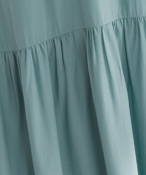 裾切り替えフレンチスリーブワンピース