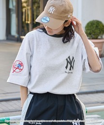 MLB/メジャーリーグベースボール 別注 ワッペン刺繍 ビッグシルエット半袖Tシャツ